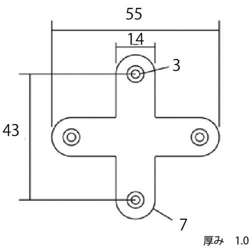 WAKI カラー隅金 十字 茶 IH−051 55