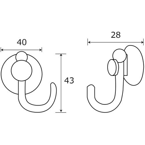 WAKI 吸盤フック KYH204ヨコフリ40 2