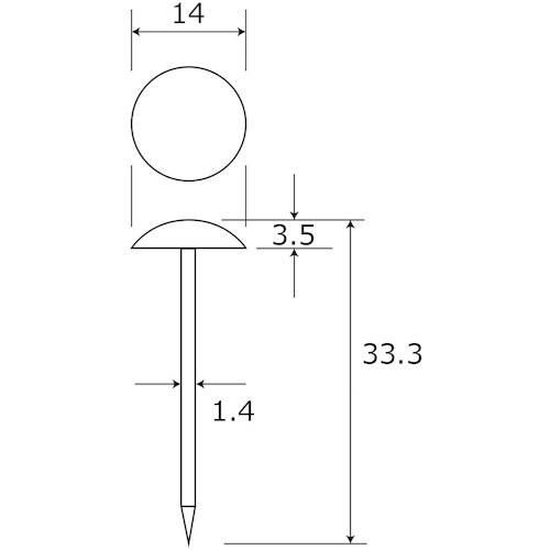 WAKI カラー上敷鋲 BS−404 ベージュ 2