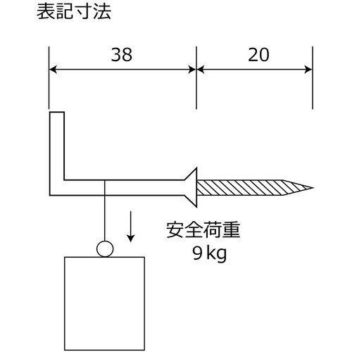 WAKI ステンレス洋折釘 SH−118 38MM