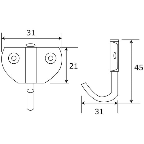 WAKI 回転帽子掛 SH−200 2個入り
