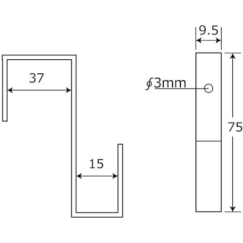 WAKI 吊金具 Z型 7 BK−387 15X3