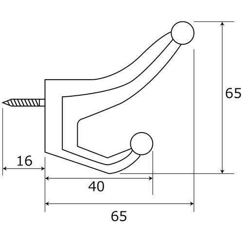 WAKI バラ PC帽子掛 BH−613 コンシヨ