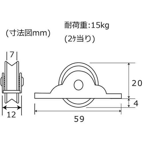 WAKI ナイロン戸車 丸 SH−433 25MM