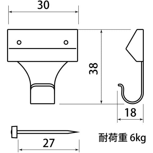WAKI 新建材用フック KYH005ピンC W
