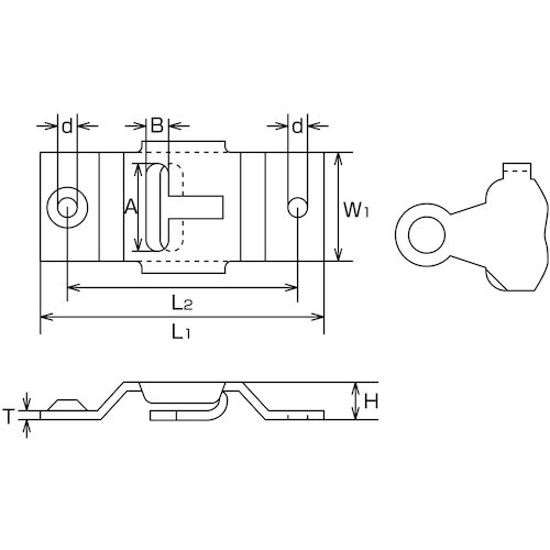 水本 車体ドア留め金具A型 94mm×36mm
