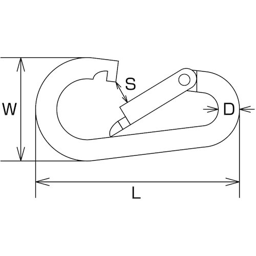 水本 ナス型カラビナ(環なし) 線径5mm