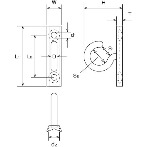 水本 プレートフック縦型 線径4mm