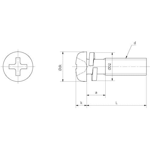 YAHATA ナベ組込ねじ P−2 三価クロメート