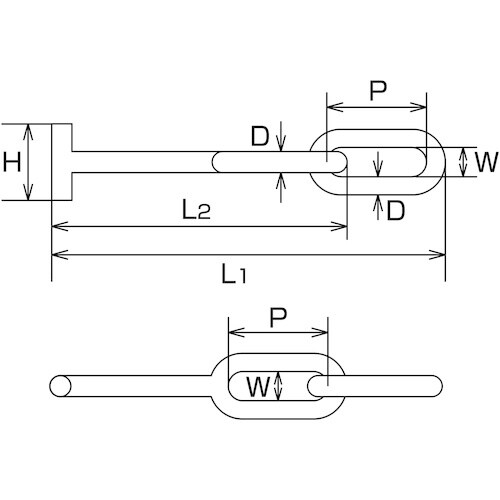 水本 車体ドア留め金具B型 全長125mm