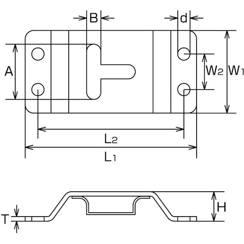 水本 車体ドア留め金具A型 89.5mm×44.5