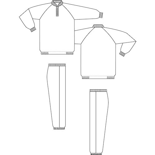 ミドリ安全 クリーンウェア 男女共用ミドラースラッ