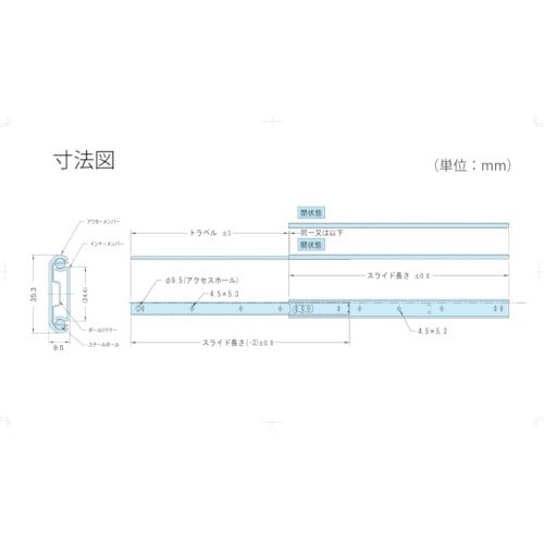 アキュライド シングルスライドレールC201(軽荷