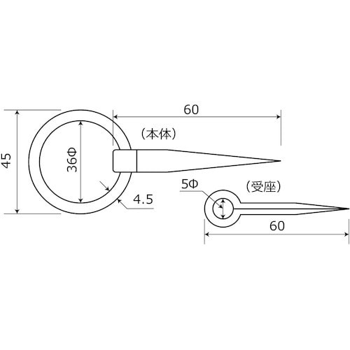 WAKI 丸掛金 VD−052 45MM