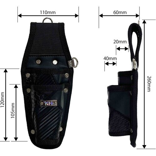 KH ギャザーフランケン工具ホルダー2段 黒