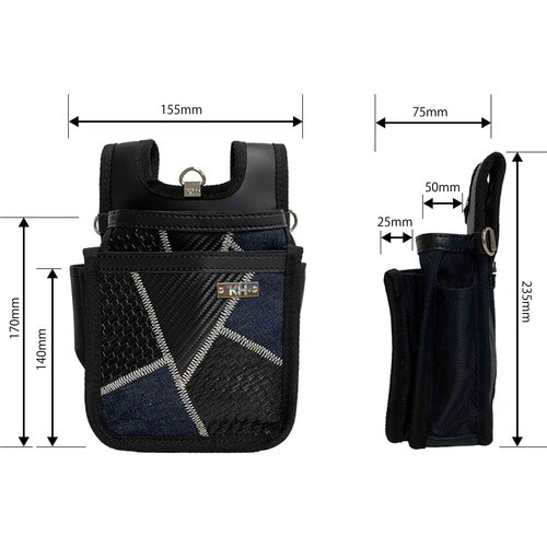 KH ギャザーフランケン腰袋 平型2段小 紺