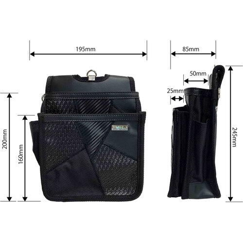 KH ギャザーフランケン腰袋 平型2段 黒