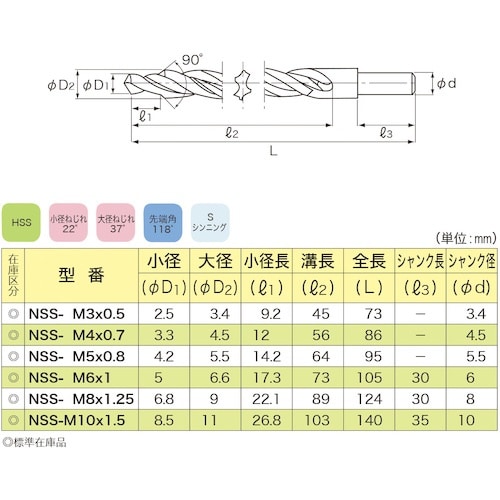 VOLZ サブランドドリル NSS ねじ下穴用(H