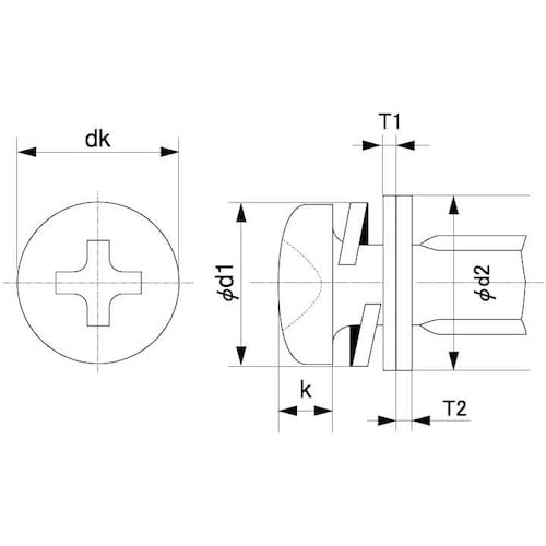 SUNCO 組込みねじ ナベP=3N(丸W+SW+