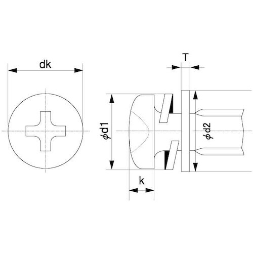 SUNCO 組込みねじ ナベP=2N(SW+ナイロ