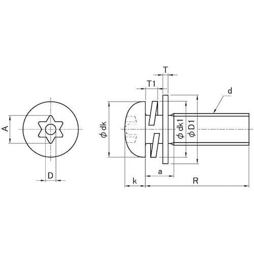 SUNCO 組込みねじ TRXタンパー ナベP=3