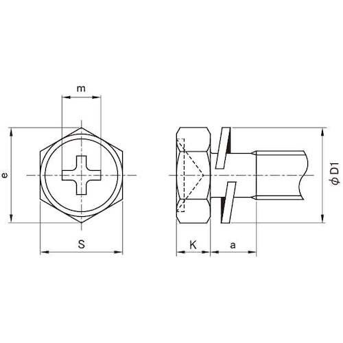 SUNCO 組込みねじ (+)アプセットP=2(鉄