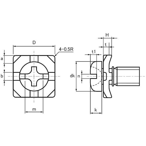 SUNCO ニッケル 端子ねじ(+−)ナベH形 角