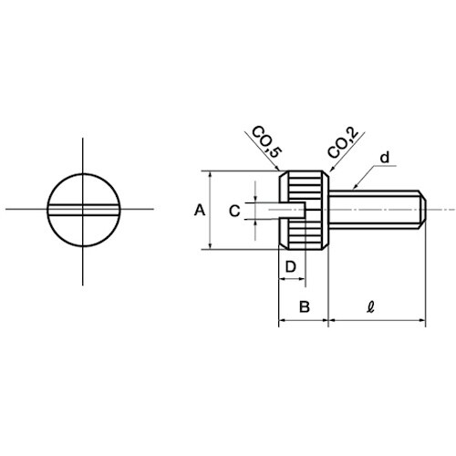 SUNCO SUS(−)ローレットビス 3×6 (