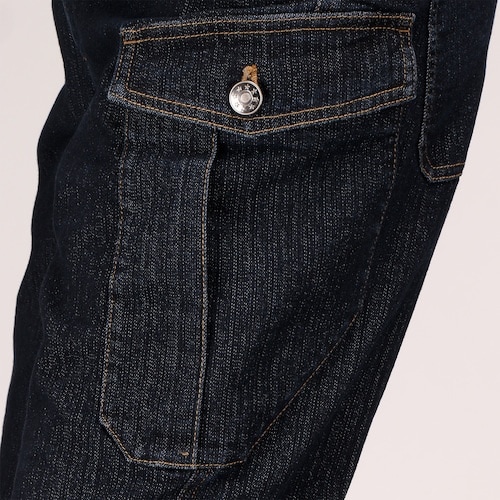 カジメイク 6824 激ラクデニムカーゴ ネイビー