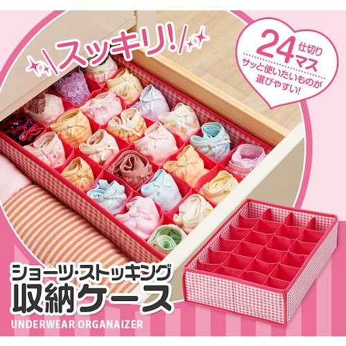 アイメディア ブラ・ショーツ収納ケース2個組 ピン