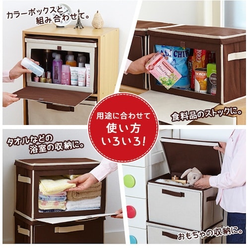 アイメディア 重ねて使える下扉整理箱2個set ブ