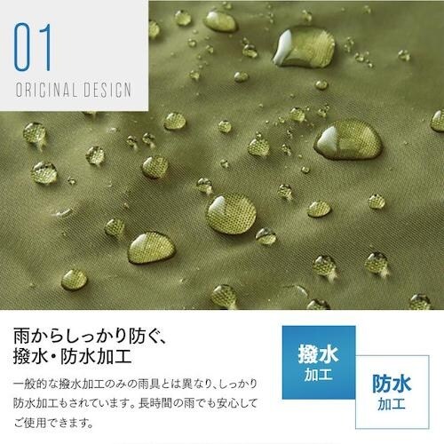 アイメディア ゆったり防水レインコート ネイビー