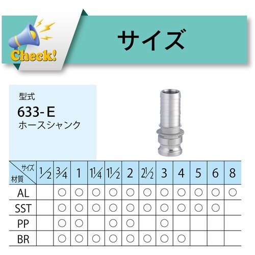 TOYOX カムロック アダプター ホースシャンク