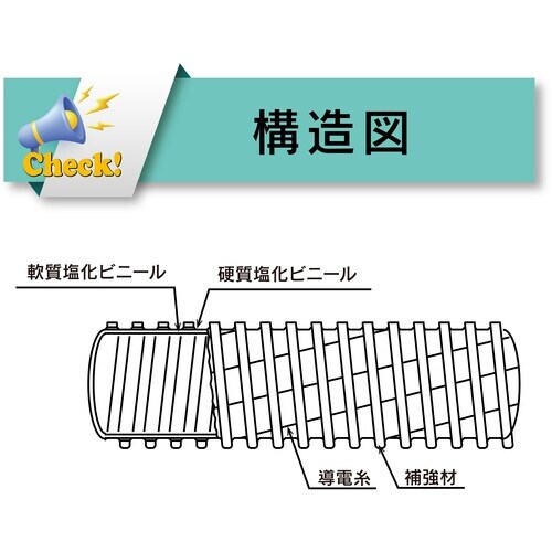 TOYOX プラスチック粉粒体搬送用帯電防止耐圧ホ