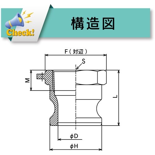 TOYOX カムロック アダプター メネジ アルミ