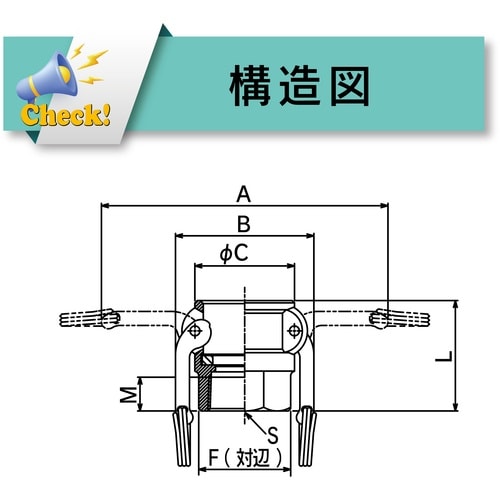 TOYOX カムロック カプラー メネジ ステンレ