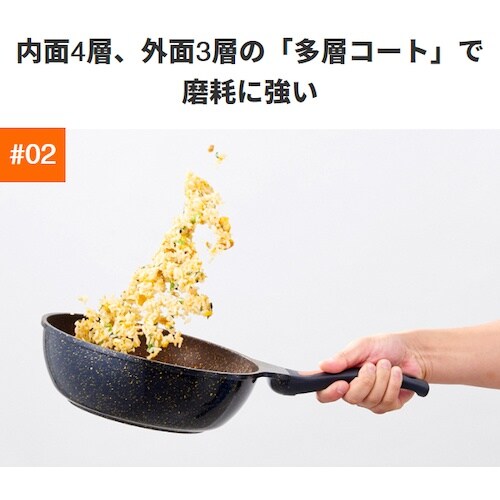 アイメディア IHゴールドマーブルフライパン 24