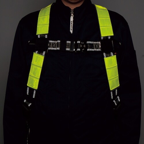 緑十字 フルハーネス用反射帯 レモンイエロー ST