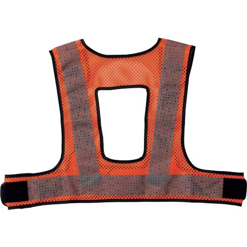 緑十字 フルハーネス対応メッシュ反射ベスト 蛍光オ