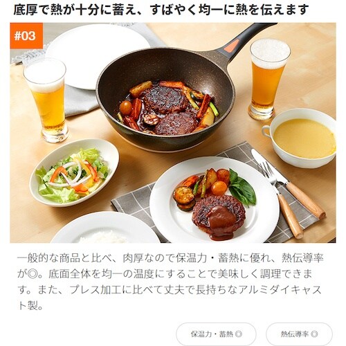 アイメディア IHゴールドマーブルフライパン 26