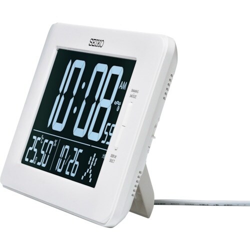 SEIKO 交流式デジタル電波時計掛置き兼用 白