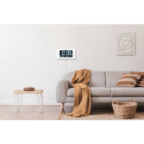 SEIKO 交流式デジタル電波時計掛置き兼用 白