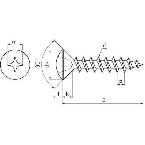 SUNCO クローム (+)A丸サラ 4×25 (