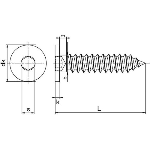 SUNCO 三価ホワイト 極低頭Aヒラ(六角穴付