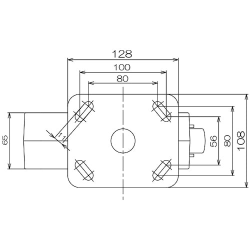 ユーエイ プレート式 自在 段差乗り越えキャスター