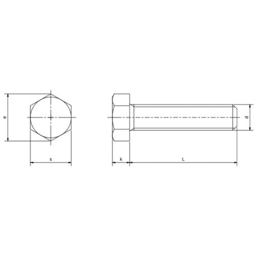 YAHATA 六角ボルト全ねじ ユニクロ M8X2