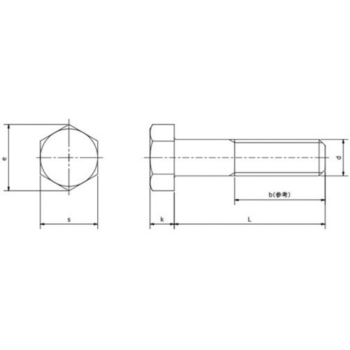 YAHATA 六角ボルト半ねじ 生地 M10X18