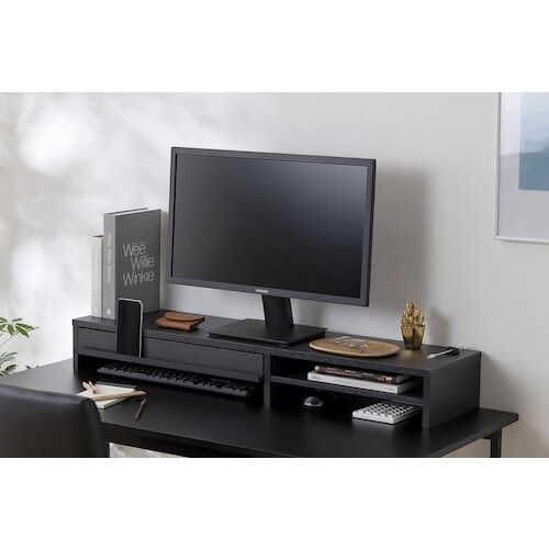 IRIS 289242 モニター台 引出し付き ブ