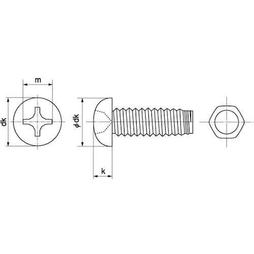 SUNCO 三価ホワイト FTネジ(トラス) 4×