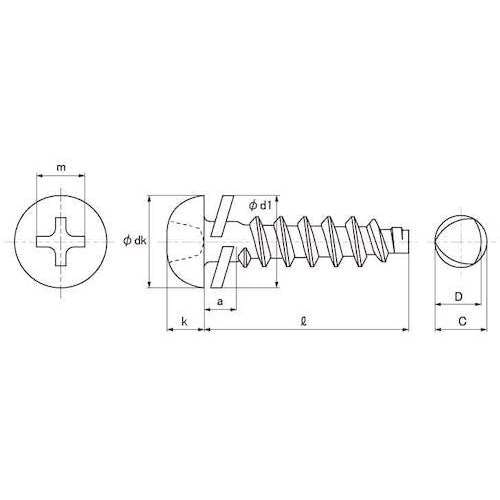 SUNCO 三価ホワイト BタイプナベP=2 3×